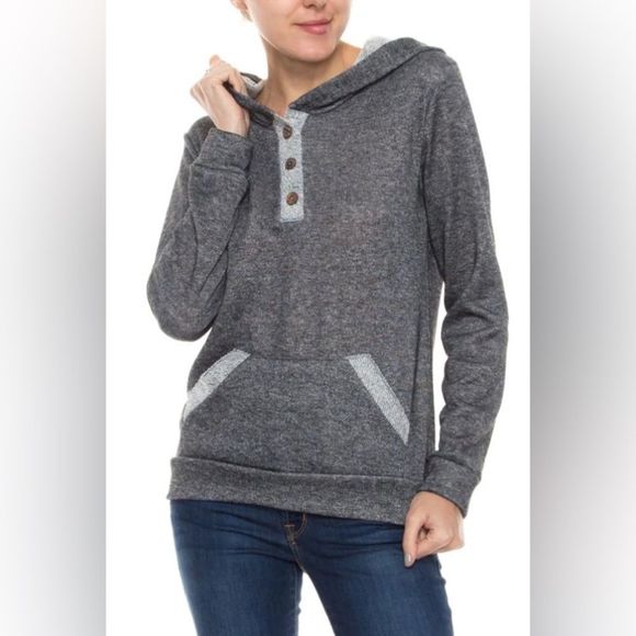 NWT French Terry Top Hoodie - Picture 1 of 4